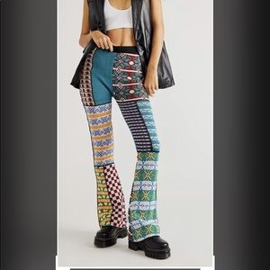 NWOT Free People Ragged Priest Multi Knit Pants